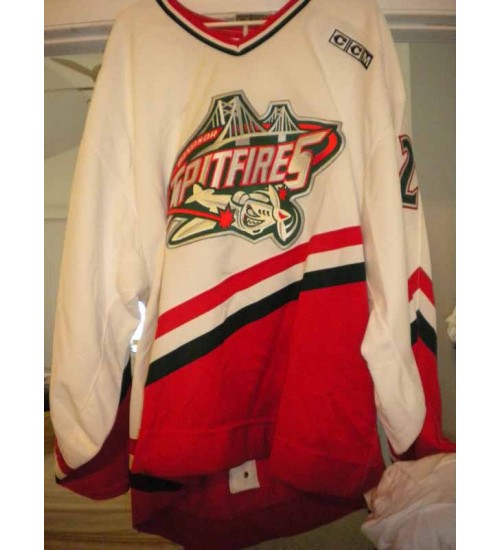 Custom OHL Windsor Spitfires 2003 04 29 Ryan Dickie Hockey Jersey Alternate White